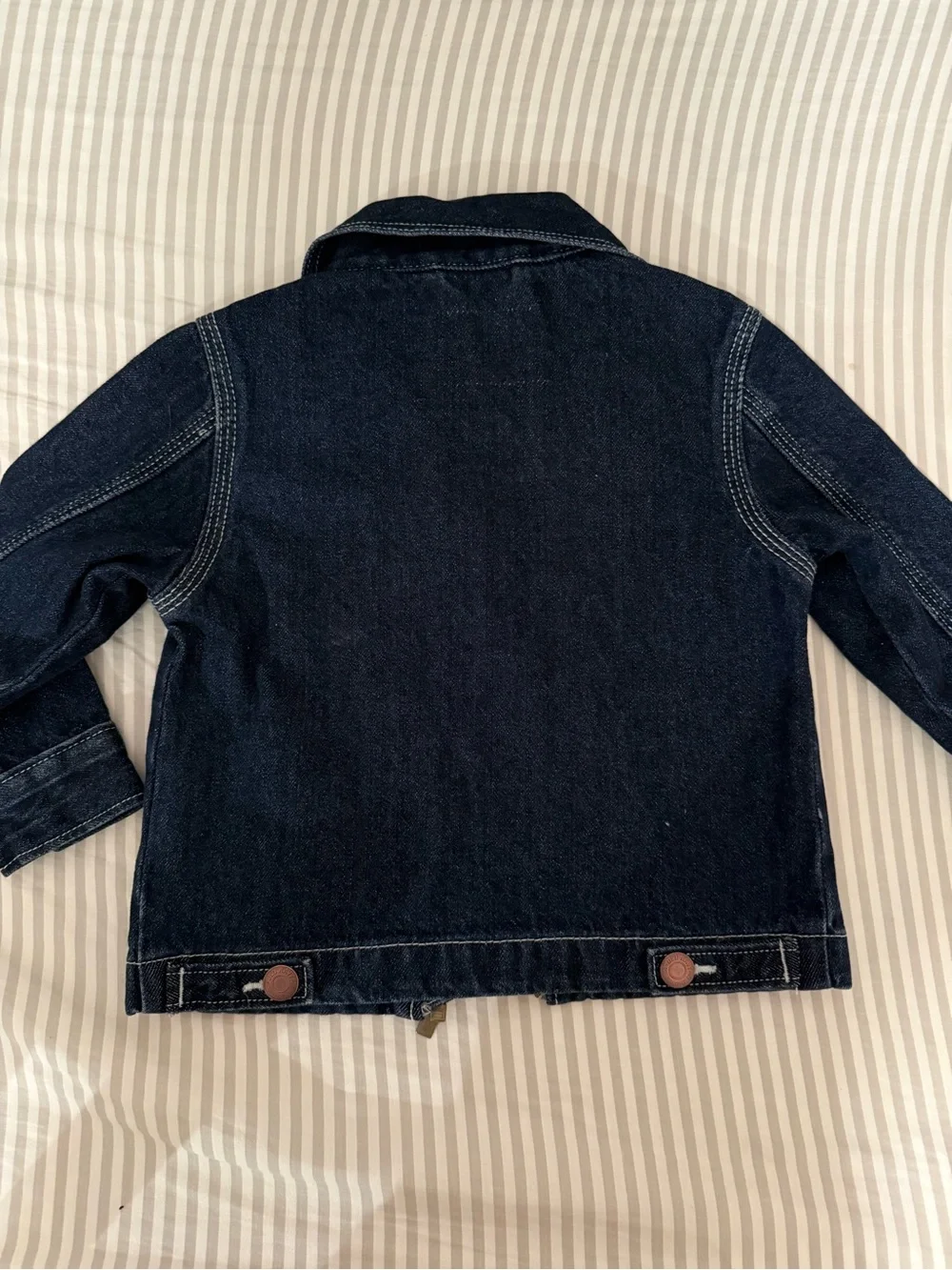 Old Navy Toddler Boy Kids Dark Indigo Denim Jacket with Zip Front